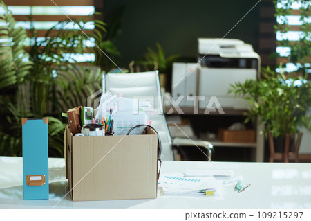 desk in modern green office desk in modern green office 109215297
