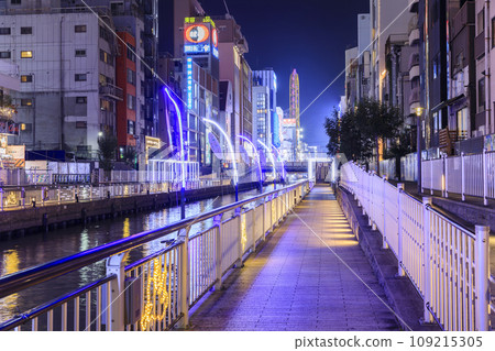 Christmas illuminations in Dotonbori, Chuo Ward, Osaka City Christmas illuminations in Dotonbori, Chuo Ward, Osaka City 109215305
