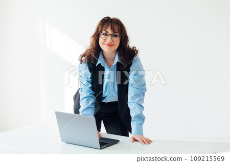 online work education communication woman with laptop 109215569