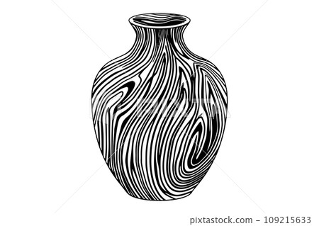 Set of ancient vase hand drawn ink sketch. Engraved style vector illustration. 109215633