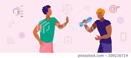 People, cooperation, partnership to achieve success, teamwork or team effort for business development, statistics or analytics concept, business colleagues help to calculate pie chart. flat vector  109216714