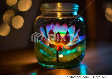 [AI generated] Flower in a glass bottle (underwater flower_0012) 109216893