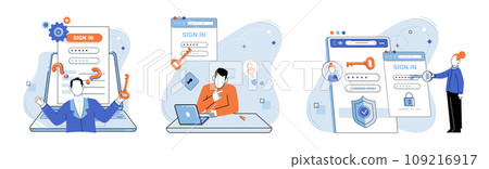 Database security vector illustration. Datacenters provide secure environments for housing and managing databases Cyberspace introduces unique challenges to database security practices Cybersecurity 109216917