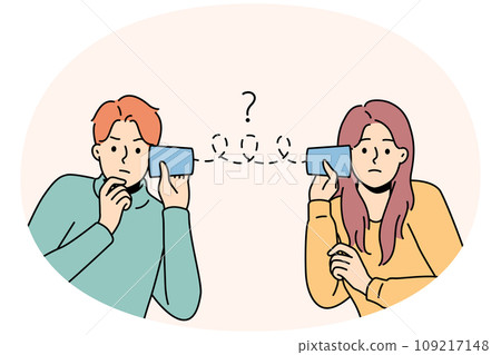 Unhappy couple distressed with communication problems 109217148