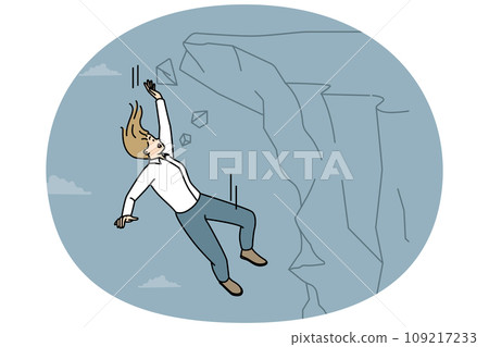 Businesswoman fall from cliff 109217233