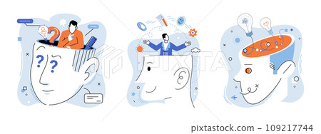 Mindset. Vector illustration. The mindset concept inspires us to challenge conventional thinking and explore uncharted territories Learning is ongoing journey self-discovery improvement 109217744