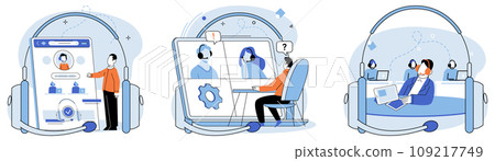 Customer care. Vector illustration. The customers satisfaction is primary focus customer care Providing exceptional service is crucial for building trust with clients The consumers needs Customer care. Vector illustration. The customers satisfaction is primary focus customer care Providing exceptional service is crucial for building trust with clients The consumers needs 109217749