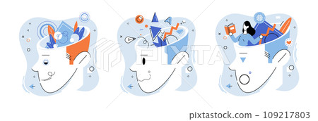 Abstract thinking. Vector illustration. Conceptual understanding lays groundwork for abstract thinking and integration diverse information Mental agility is essential for abstract thinking allowing Abstract thinking. Vector illustration. Conceptual understanding lays groundwork for abstract thinking and integration diverse information Mental agility is essential for abstract thinking allowing 109217803