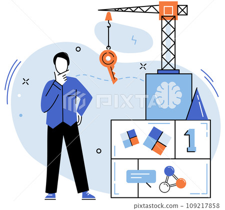 Creative thinking. Vector illustration. Education empowers us to think critically, to question, and to explore vast expanse humthought In realm creative thinking, discovery is golden prize 109217858