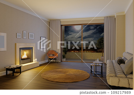 Project of a studio apartment with a modern style. 109217989