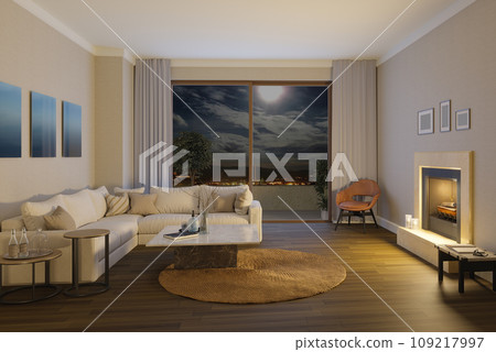 Project of a studio apartment with a modern style. Project of a studio apartment with a modern style. 109217997