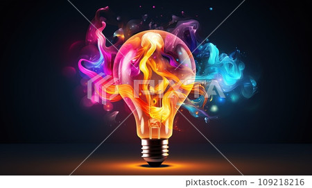 Creative concept art new idea innovation abstract neon colors Creative concept art new idea innovation abstract neon colors 109218216