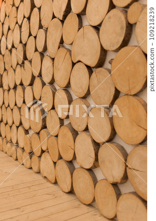 Timber round annual wooden rings, logs tree wood interior natural color decoration wall forest background lumber decor diagonal Timber round annual wooden rings, logs tree wood interior natural color decoration wall forest background lumber decor diagonal 109218239