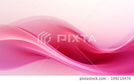 Abstract pink rose waves design with smooth curves and soft shadows on clean modern background. Generative AI 109218470