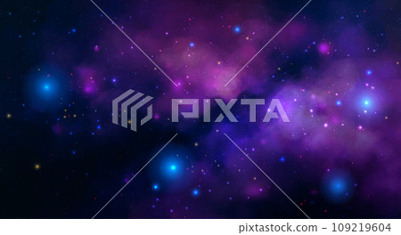 Space vector background with realistic nebula and shining stars. Magic colorful galaxy with stardust Space vector background with realistic nebula and shining stars. Magic colorful galaxy with stardust 109219604