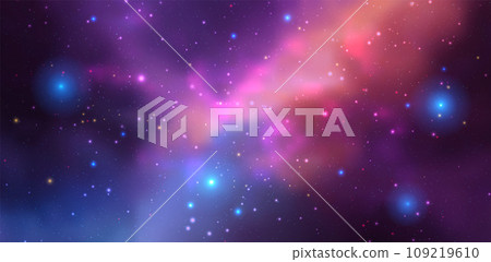 Space vector background with realistic nebula and shining stars. Magic colorful galaxy with stardust 109219610