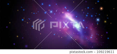 Space vector background with realistic nebula and shining stars. Magic colorful galaxy with stardust 109219611
