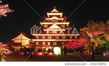 Okayama castle tower light up 5 Okayama castle tower light up 5 109219658
