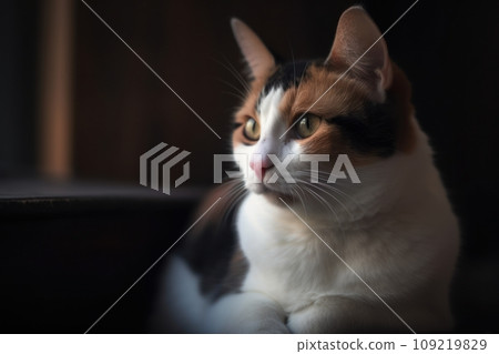 Portrait of a cute cat looking away Portrait of a cute cat looking away 109219829