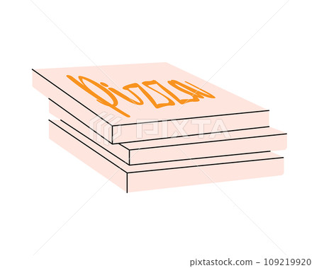 Pizza boxes. Traditional italian fast food. Vector illustration. 109219920