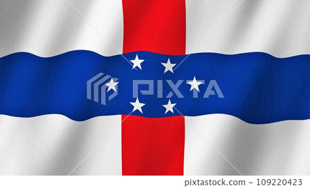 Netherlands Antilles flag waving in the wind. Flag of Netherlands Antilles images 109220423