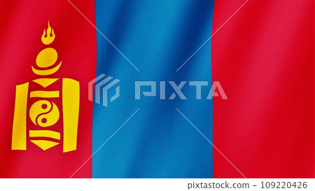 Mongolia flag waving in the wind. Flag of Mongolia images 109220426