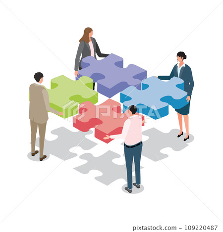 業務團隊一起工作的插圖 109220487