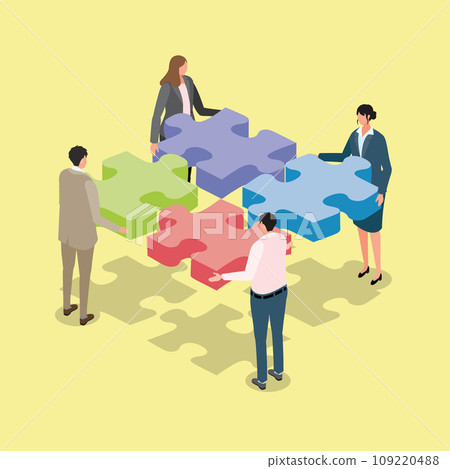 業務團隊一起工作的插圖 109220488