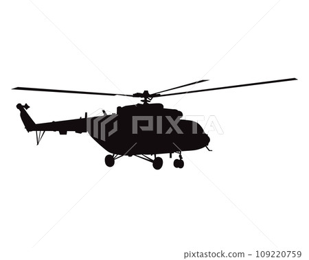 Military helicopter silhouette vector graphic 109220759