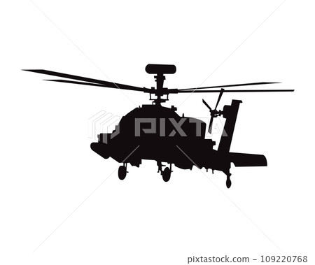 Military helicopter silhouette vector graphic 109220768