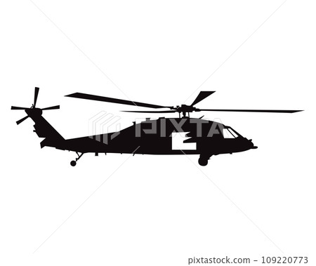 Military helicopter silhouette vector graphic 109220773