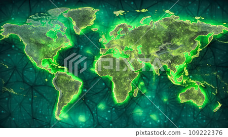 World map in neon light 109222376