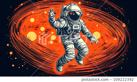 an astronaut glides through the void an astronaut glides through the void 109222392