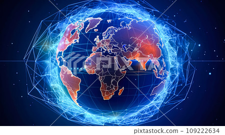 Neon eco globe, Earth illuminated in vivid colors Neon eco globe, Earth illuminated in vivid colors 109222634