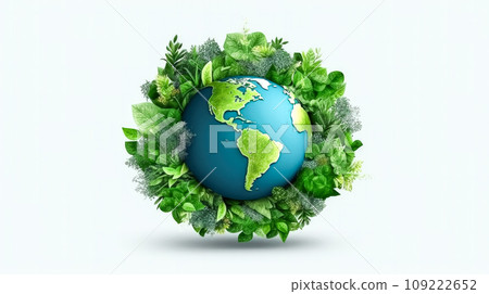 Earth adorned with trees and grass, a vibrant illustration of nature Earth adorned with trees and grass, a vibrant illustration of nature 109222652