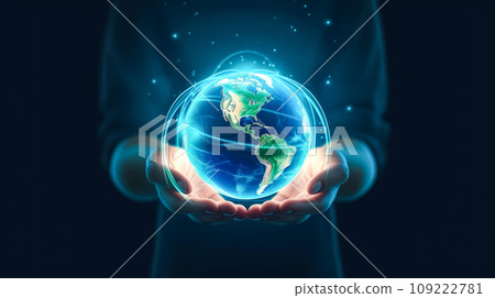 Guardians touch, A man holds Earth Guardians touch, A man holds Earth 109222781
