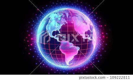 Neon Earth aglow, A vibrant spectacle Neon Earth aglow, A vibrant spectacle 109222811