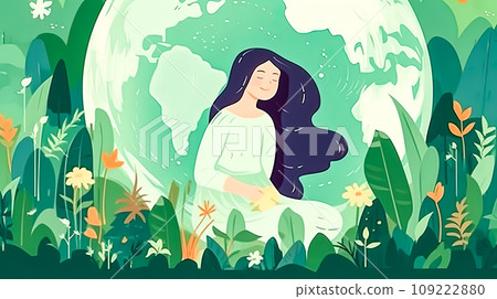 Green goddess, A girl as Mother Nature 109222880
