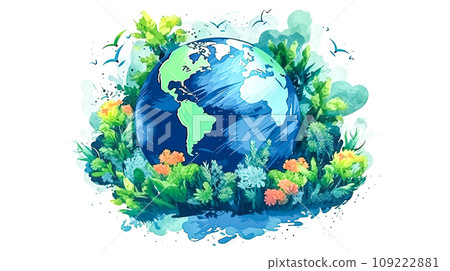 Natures triumph, Earth draped in greenery Natures triumph, Earth draped in greenery 109222881