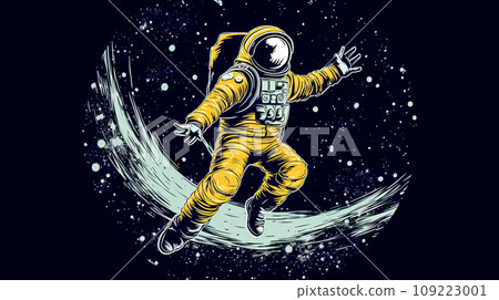 an astronaut moves in rhythmic grace on an alien surface a dance 109223001