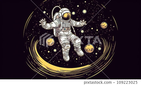 Astronauts dance in the cosmic silence 109223025