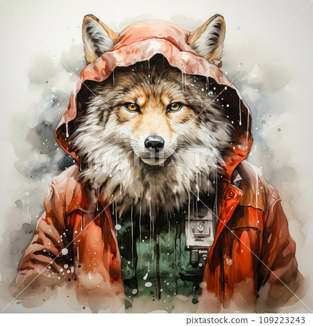 The Essence of the Wolf in Watercolor 109223243