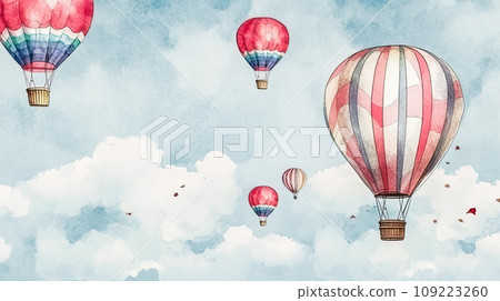 A majestic hot air balloon soars 109223260