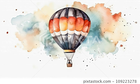A majestic hot air balloon soars 109223278