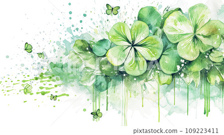 St. Patricks Day with a vivid depiction of the clover St. Patricks Day with a vivid depiction of the clover 109223411