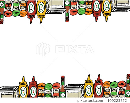 Hand-drawn style multiple seasonings frame illustration A Hand-drawn style multiple seasonings frame illustration A 109223852