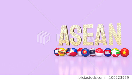 The ASEAN or Association of Southeast Asian Nations for Business concept 3d rendering. The ASEAN or Association of Southeast Asian Nations for Business concept 3d rendering. 109223959