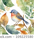 watercolor little bird 109225580