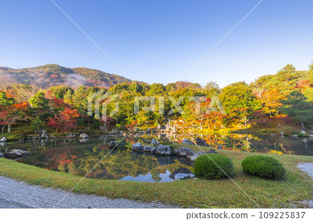 Kyoto Tenryuji Temple early morning autumn leaves at Sogenike Garden 109225837