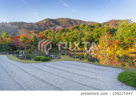 京都天龍寺清晨秋葉在 Sogenike 花園 京都天龍寺清晨秋葉在 Sogenike 花園 109225847